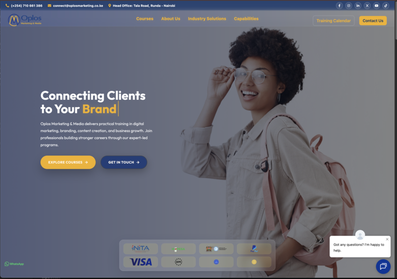 Screenshot of Oplos Marketing website